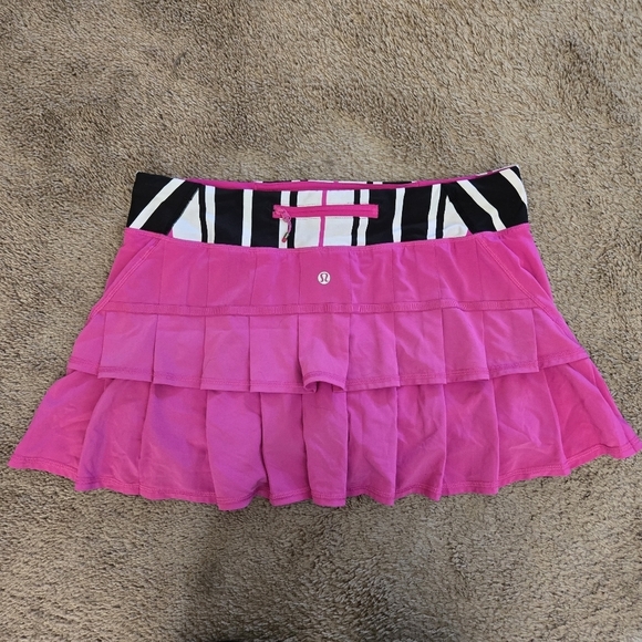 Lululemon Pace Setter Skirt 4-way Stretch Transverse Stripe Paris Perfection 10 - Picture 6 of 7
